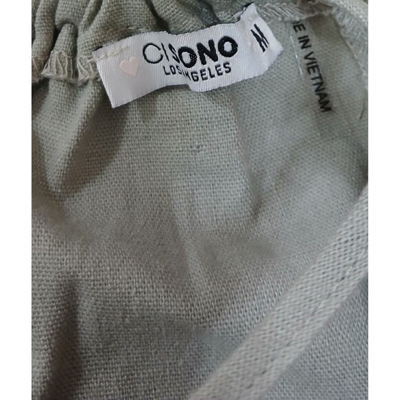 CI SONO Romper Linen Blend Halter Sleeveless Sage Green Medium Pockets LNC! - Picture 6 of 7